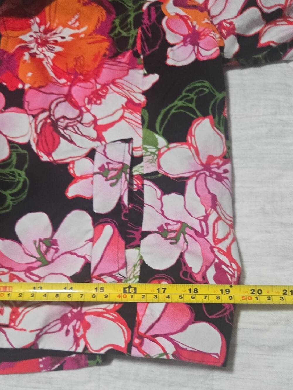 Victor Costa Black Floral-Print Jacket with Pink and Green Accents - Picture 10 of 10